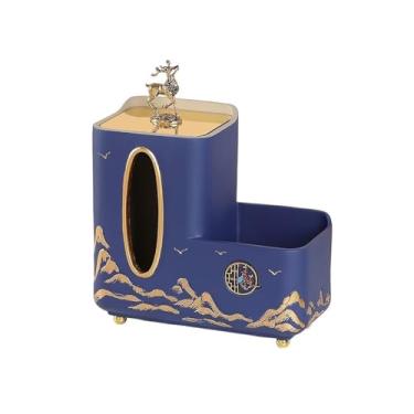 Imagem de VHDY85KA Porta-lenços de papel de resina chinesa organizador de mesa de café para banheiro, quarto, escritório, caixa de lenços