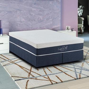 Imagem de Base Sommier Cama Box Queen Kappesberg Linho Jeans 158x198