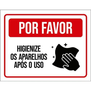 Imagem de Kit 3 Placas Academia Higienize Aparelhos Após Uso