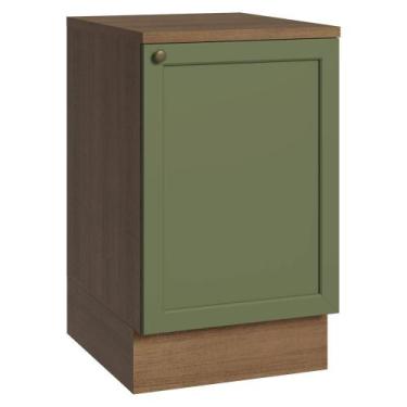 Imagem de Balcão de Cozinha 50cm 1 Porta Rustic/Verde Vik Madesa, Rustic/Verde