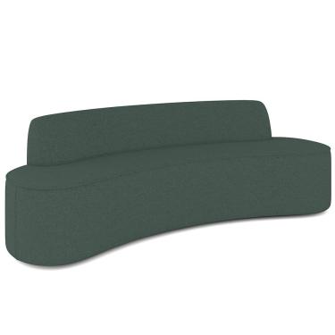 Imagem de Sofá 3 Lugares Curvo Sala de Estar Living Cancún D02 Linho Verde Musgo 180 cm C-117 - Lyam Decor