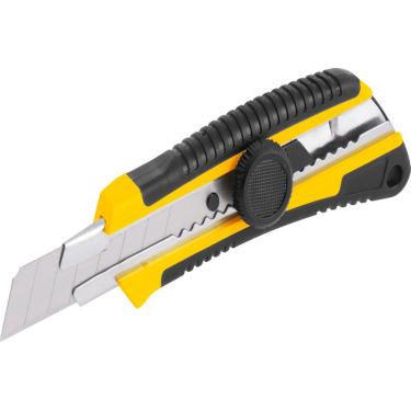 Imagem de Estilete Largo 18mm Corpo Plástico Com Guia Metálica Botão P