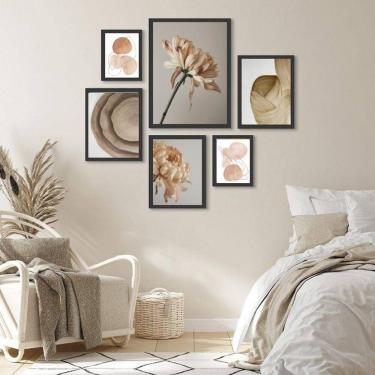 Imagem de Composição Quadros Decorativos Para Sala Nuances Bege