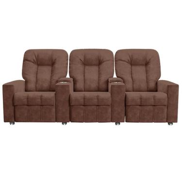 Imagem de Poltrona Reclinável Para Cinema 3 Lugares Sora Veludo Terracota Fh1 - D'rossi