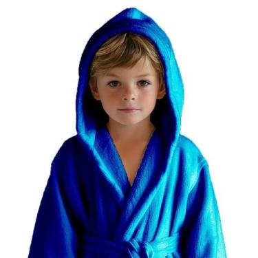 Imagem de Roupão Infantil e Juvenil Masculino Com Capuz De Microfibra Saída De b