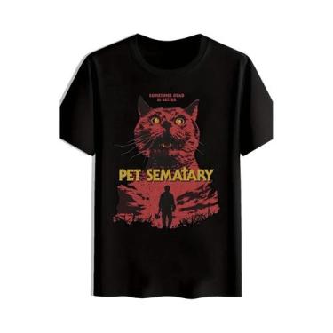 Imagem de Camiseta Masculina Preta Com Estampa Gráfica De Terror Pet Sematary Co