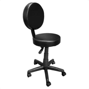 Imagem de Cadeira Mocho Giratória Ergonomica com Encosto e Regulagem de altura b