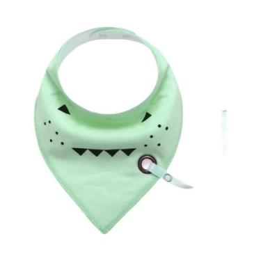 Imagem de Babador Impermeável Anti-Sujeira Para Bebê Com Corrente Para Chupeta E