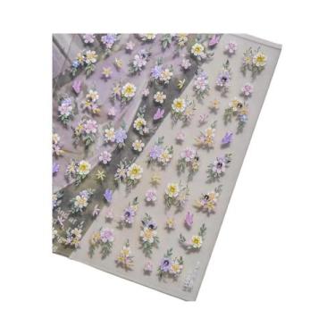 Imagem de Adesivos De Unha 3D Autoadesivos De Flor De Lótus Petúnia Vermelha Par