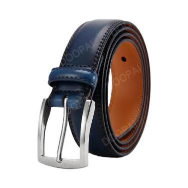 Imagem de Cinto De Couro Masculino Com Fivela Grande De Alta Qualidade E Fecho A