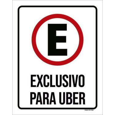 Imagem de Kit 10 Placa Acm Estacionamento Exclusivo Uber 18X23 - Sinalizo