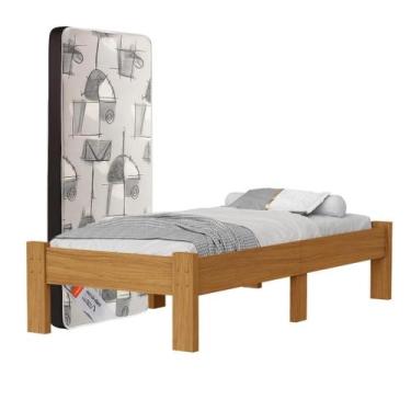 Imagem de Cama Serena Reforçada De Solteiro Prática Estilo Moderno De MDF Para Q