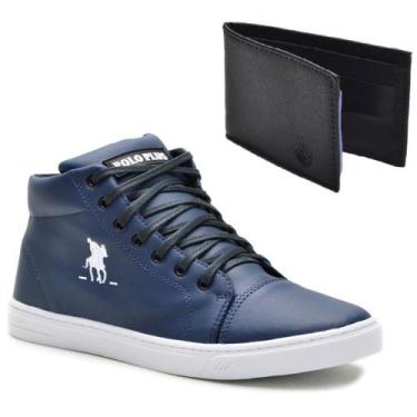 Imagem de Kit Com Um Tênis Casual Costura Reforçada Polo Plus E Uma Carteira Sim