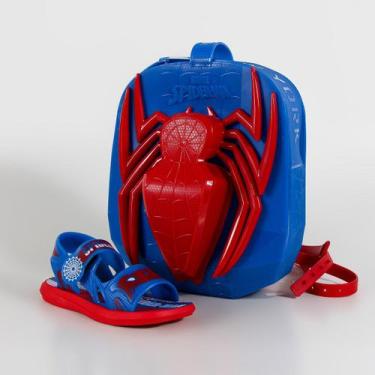 Imagem de Sandália Infantil Homem Aranha Adventure Bag Grendene Kids 23264 Preto