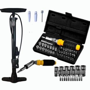 Imagem de Kit Bomba ar Manometro e Ferramentas 41 peças - Snel Home, Preto, Graf