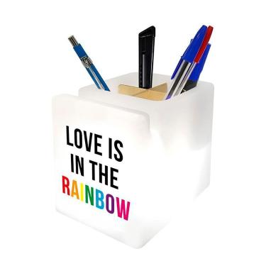 Imagem de Organizador De Mesa Iluminado Love Is In The Rainbow