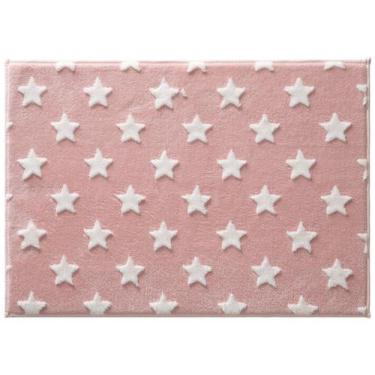 Imagem de Tapete Infantil Jolitex Mimo Estrelas Rosa 0,70Cm X 1,00Cm