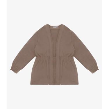 Imagem de Cardigan Feminino Molecotton Plus Size Secret Glam Marrom, Plus G2, Ma