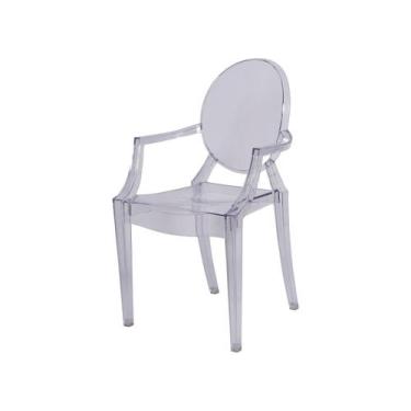 Imagem de Cadeira Boxbit Invisible Policarbonato Incolor com Braço, Transparente