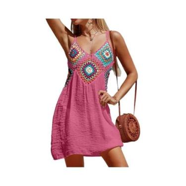 Imagem de Túnica de Crochê Colorida para Praia - Biquini, Maiô e Sarong, Tamanho