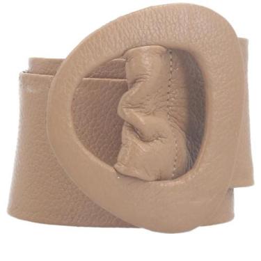 Imagem de Cinto Faixa Maiara de Couro Bauarte, Bege escuro