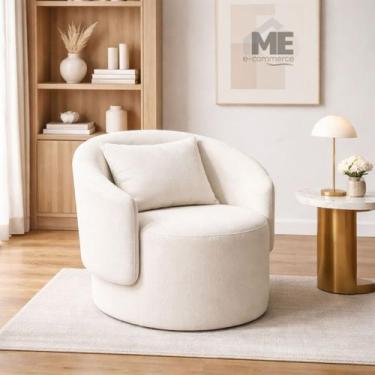 Imagem de Poltrona Organica Maitê Sala Recepçao Tecido Buche cor:bege - ME, bege