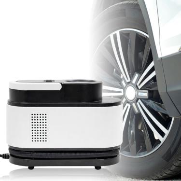 Imagem de Compressor de Ar Veicular Elétrico Portátil 12V para Pneus de Carro e Bicicleta com Bicos para Boia e Bola
