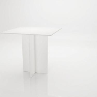 Imagem de Mesa de Jantar Quadrada Moderna com Base Central Design Minimalista Dunna Branco