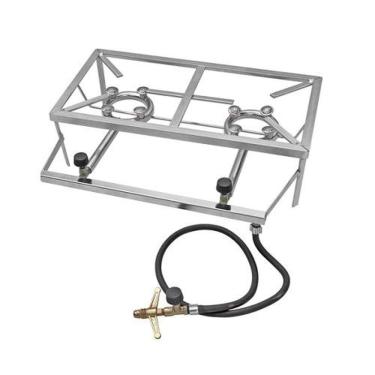 Imagem de Fogareiro 2 Bocas Retangular para Uso em Local Aberto com Cozimento Rápido e Uniforme Papaléguas