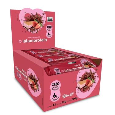Imagem de Wafer de Morango Proteína Coberto Com Chocolate - 12 Unidades-Unissex
