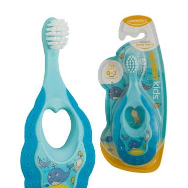 Imagem de ESCOVA DE DENTES INF MORDEDOR OCEAN KIDS Cor:Azul - Powerdent, Azul