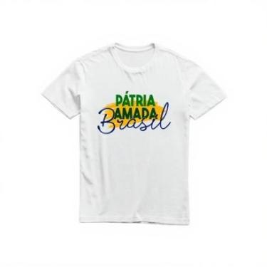 Imagem de Camiseta Feminina Brasil Pátria Amada Malha Leve em Algodão Confortável do P ao G1-Feminino