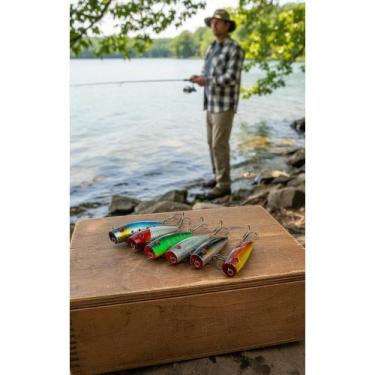 Imagem de 5 Iscas Popper 7cm Superfície: Ataque Imparável! - Congratulations Sto