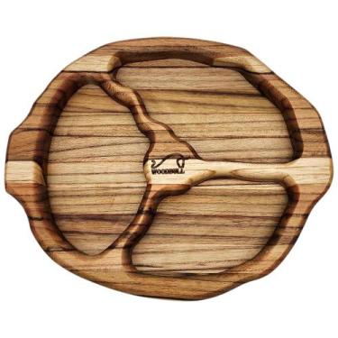 Imagem de Petisqueira c/ 3 Divisões em Madeira Nobre Petiscos e Frios - WOODBULL