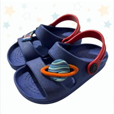 Imagem de Sandália Papete Infantil Masculino com Enfeite. Leve, Confortável e An