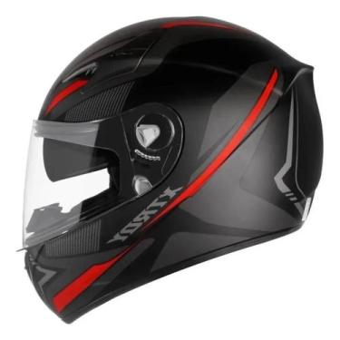 Imagem de Capacete Fechado Ebf Xtroy Drone Preto e Vermelho Fosco Com Óculos, 56