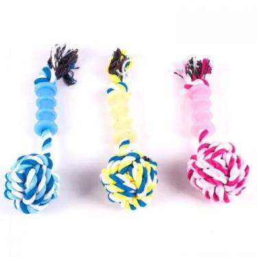 Imagem de Brinquedo pet Mordedor Tutelo Bolinha com Corda para Cães 