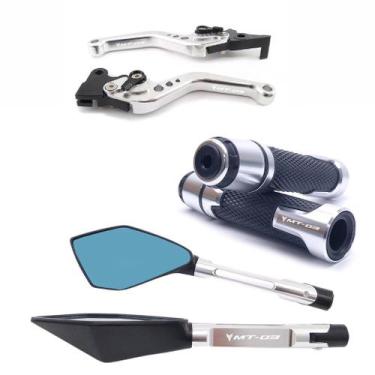 Imagem de Kit Manete Manopla Retrovisor MT-03 16 a 24 Gravado a laser - NoBrand,