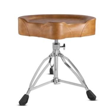 Imagem de Banco de Bateria Voik B1400 Couro Caramelo Regulável 130kg