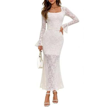 Imagem de Vestido maxi GERT COREL elegante feminino 2025 Bell de manga comprida