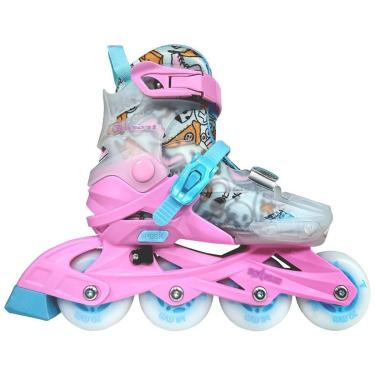 Imagem de Patins Traxart Infantil StarLight Rosa com Rodas de LED - ABEC-9-Feminino