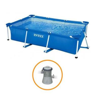Imagem de Piscina Estrutural Retangular 2.282 Litros Com Filtro Intex, 220V