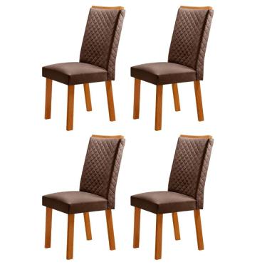 Imagem de Conjunto com 4 Cadeiras Lira MDF para Sala de Jantar Moderna Mobilia