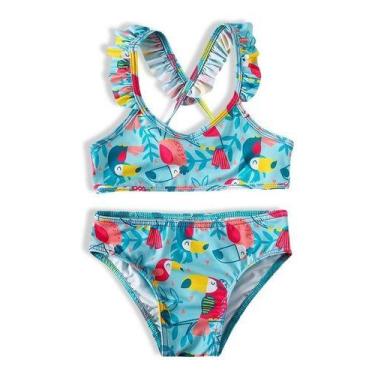 Imagem de Biquini Infantil Maçã Tucano Praia Verão Proteção Uv Tip Top, Azul, 1
