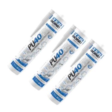 Imagem de Kit 3 selante poliuretano pu40fix cinza 387g tek - VONDER