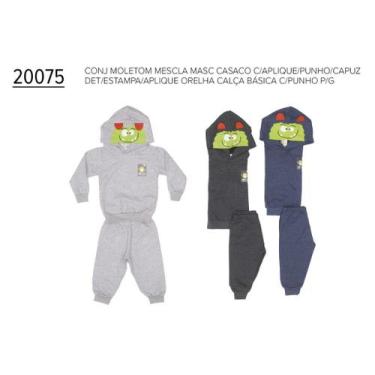 Imagem de Conjunto Bebe Masculino Blusão e Calça Moletom P ao G - Visual Radical