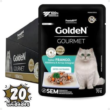 Imagem de Caixa 20un Golden Gourmet Gatos Adulto Castrados Frango 70g - Premier 