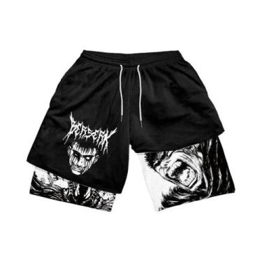 Imagem de Shorts De Treino Esportivos Masculinos plus Size Y2K Anime Maniac Para