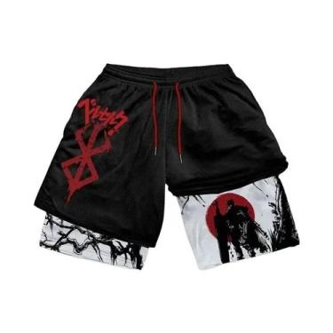 Imagem de Shorts De Treino Esportivos Masculinos plus Size Y2K Anime Maniac Para