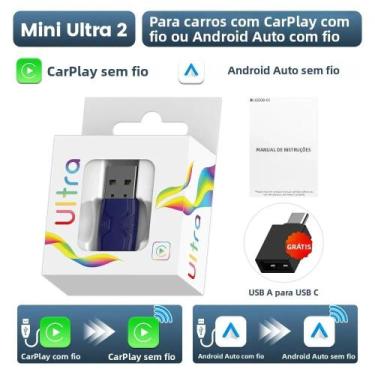 Imagem de Adaptador Sem Fio CarPlay Android Auto CarlinKit 5.0 Mini Ultra 2/3 US
